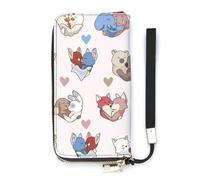 SEEKJOYS Cartera para mujer, con diseño de peces koi chinos, tarjetero, elegante, con correa para la muñeca, bolso largo para mujer, Ilustración de Close Critters, 20x10.5cm