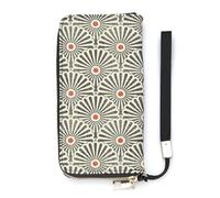SEEKJOYS Cartera para mujer con patrón de cuchillo y tenedor dorado, cartera para mujer, tarjetero, elegante cartera de cuero con correa para la muñeca, bolso largo para mujer, Abstractos infinitos,