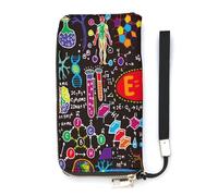 SEEKJOYS Cartera para mujer, diseño de la Torre Eiffel. Cartera de piel con correa para la muñeca y cartera larga para mujer, Educación Educativa Física Matemáticas, 20x10.5cm