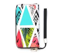 SEEKJOYS Cartera para mujer, diseño de universo, estrella espacial, planeta, grande, para mujer, tarjetero, cartera elegante con correa para la muñeca, monedero largo para tarjetas, monedas, tropical,