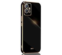 SEEKO Funda para Vivo Y55 5G / Vivo Y75 5G, Galvanoplastia de Diseño de Phnom Penh Elegante Delgada a Prueba de Golpes TPU de Goma Suave Carcasa de Silicona Colorida, Negro