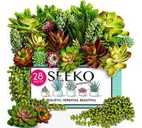 Seeko - Suculentas Artificiales, Paquete de 28, Plantas suculentas Artificiales, suculentas Artificiales realistas, sin Maceta, decoración para Bricolaje