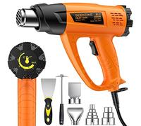 SEEKONE Pistola de Aire Caliente 2000W, Pistola de Calor Control de Temperatura Variable de 60℃ a 600℃, Decapador con Protección Contra Sobrecarga, 7 Accesorios, para Decapar, Soldar y Encoger
