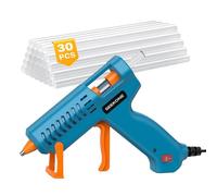 SEEKONE Pistola de Calor 50W con 30 Barras de Pegamento (7x150mm), Pistola de Pegamento Caliente Profesional, Sin Goteo, Calefacción PTC, para DIY, Manualidades, Manualidades con Papel