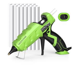 SEEKONE Pistola de Pegamento 60/100W Calentamiento Rápido y Seguro Pistolas de Pegamento Caliente con 20 Varillas de Calentamiento (110 mm), Pistola de Pegamento, Anti Flujo para Artesanía, Bricolaje