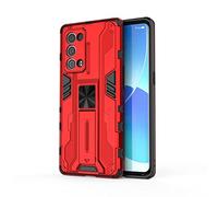 SEEKOO - Carcasa para OPPO Reno 6 Pro 5G (Reno6 Pro 5G), Doble Capa Reforzada de Defensa TPU de Silicona a Prueba de Golpes y Armadura Protectora Funda, Funda con Soporte y Soporte - Rojo