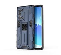 SEEKOO Funda para OPPO Reno 6 Pro 5G (Reno6 Pro 5G) Estuche, Carcasa de Antigolpes [Rugged Armour] Soporte Plegable Oculto Silicona TPU Bumper Anti-Caída Case - Azul