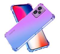 SEEKOO Funda para Realme C35 / Realme Narzo 50A Prime, Gradiente Vistoso Transparente Cristal TPU Carcasa Estuche, Antigolpes Case de Ultradelgado Suave Silicona Bumper, Morado/Azul