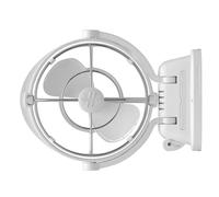SEEKR Sirocco II, 7010CAWBX, 3 velocidades, flujo de aire de 360 grados, ventilador cardán de cable directo, 125/185 CFM, 12/24 V, blanco, hoja de 17,8 cm