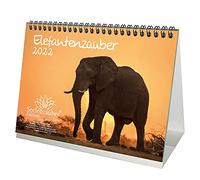 Seelenzauber K2022-5T-00021-D-0 Elephant Magic - Calendario de escritorio (DIN A5, para elefantes 2022)