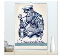 Seemannsleben - Vintage Matrosen und Seefahrer-Romantik (hochwertiger Premium Wandkalender 2026 DIN A2 hoch), Kunstdruck in Hochglanz: Kunstvolle KI-Porträts von Seemännern und nautische Nostalgie
