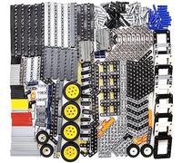 SEEMEY Juego de 405 piezas de motor de tracción a granel compatible con Lego-Technic, panel de conector, placa modificada, elevador, curvado, grueso, suave, eje, pin, conector en ángulo (colores al