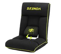 seenda GCP-10 Silla Gaming de Suelo, Silla Plegable para Jugar a Videojuegos PS/Xbox, Leer, Ver la Televisión, Respaldo Inclinable Ajustable 90-180° y Soporte Lumbar, Carga 150KG, Negro y Verde