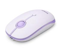 seenda MOU001 - Ratón inalámbrico Bluetooth, delgado para computadora con conexión de 3 dispositivos (USB y Bluetooth dual), mouse silencioso recargable con DPI ajustable para Windows, MacBook, iPad