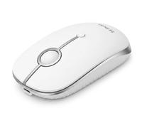 seenda MOU001 - Ratón inalámbrico Bluetooth, delgado para computadora con conexión de 3 dispositivos (USB y Bluetooth dual), mouse silencioso recargable con DPI ajustable para Windows, MacBook, iPad