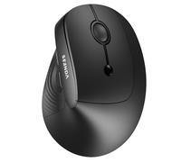 Seenda MOU200 - Ratón ergonómico Bluetooth multidispositivo (2 BT + USB de 2,4 G) con 3 DPI ajustables (2400-1600-1000) para Windows/Mac OS/PC/Laptop/MacBook/iPad/Tablet, color negro