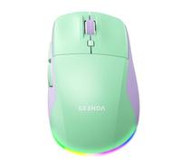 seenda Ratón Bluetooth inalámbrico, Bluetooth y Modo Dual USB de 2.4G, LED Recargable, clics silenciosos, Mouse portátil ergonómico para Laptop, iPad, MacBook y Dispositivos Apple, Verde Violeta