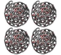 Seenelling 4 cadenas de plástico de Halloween de 6 pies, cadenas falsas de miedo, accesorios de disfraz de prisión de Halloween, accesorios para fiestas aterradoras, accesorios de terror, decoración