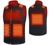 seenlast Chaleco Calefactable Hombre Mujer, Chaleco Térmico Eléctrico Polar con 3 Temperaturas 6 Zonas Calefactables, Chaqueta Calefactable Hombre Mujer Lavable para Exteriores(Batería No Incluida)
