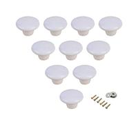 SeeRaphee Ceramic Round Cabinet Handles Drawer Pulls Round Door Knobs For Kid's Room Bedroom Door Cabinet Cupboard Wardrobe Pulls-10 PACK With Screws