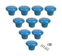 SeeRaphee Ceramic Round Cabinet Handles Drawer Pulls Round Door Knobs For Kid's Room Bedroom Door Cabinet Cupboard Wardrobe Pulls-10 PACK With Screws