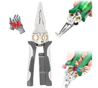 Seese Wire Stripper, Electrician Voltage Tester Pliers Twister with Electricity Measurement Function 8in1 Wire Stripping Pliers for Pulling Wires Cable Scissors for Scraping and Pressing Wires
