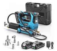 Seesii 12.000 PSI Engrasadora Batería con 2 Baterías (y Compatible con la batería Makita de 18 V), 3 Velocidades, Motor Brushless, Manguera de 1m, Acoplador de 90° y Luz LED para Equipos Pesados