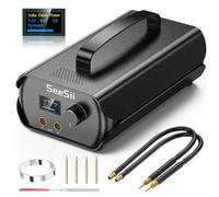 SeeSii Condensador Soldador de Punto, Equipo de Soldadura de Puntos Portátil con 3000F Condensador, Spot Welder con 120 Engranajes Ajustables para Tira de Níquel 0,1-0,3 mm
