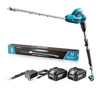 SEESII Cortasetos Telescópico Batería 20V, Cuchilla 40 cm, 2 Baterías 4,0Ah | 2,1-2,6 m Telescópico, Corte Máximo 16 mm, Potencia de 600W, Cabezal Ajustable 135°, 2400 SPM, Correa de Hombro, Monobloque
