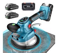 SEESII CX76 Vibrador de Baldosas Inalámbrico - Niveladora con 2x2000mAh Baterías, Ventosa de 145mm y 10 Velocidades para Profesionales y DIY