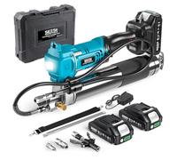 Seesii Engrasadora Bateria: Eficiencia Pistola de Grasa eléctrica 6,4 oz/min 10000 PSI, 2 * 2,0 Ah baterías, con Manguera Larga de 39.4'',diseñada para Agricultores, Camioneros y Equipos Pesados