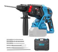 Seesii Martillo Perforador a Batería 4 en 1, 2,5J SDS Plus, Sin batería | Compatible con la batería Makita de 18V, 4800BPM, Motor Brushless, Taladro, Taladro Percutor y Cincel, 3 brocas y 2 cinceles