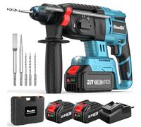 Seesii Taladro Percutor a Bateria: 600w, 2,5J Potente Martillo Percutor Bateria con Seguridad Mejorada, 2 * 4,0AH Baterías y Cargador, Martillo Perforador de Triple Función Para Bricolaje en Casa
