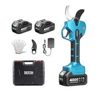 SeeSii Tijeras de Podar Eléctricas 50 mm, Tijera de Poda a Batería 21V con 2×4.0Ah, Cuchillas SK5 Bypass, Pantalla LCD, Motor Brushless 800W, Podadora Eléctrica Profesional