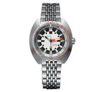 Seestern S406 Army - Reloj automático de acero negro y blanco con fecha para hombre, Vintage