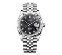Seestern Sugess S448 Classic Automático Acero Negro Fecha Zafiro Reloj Hombre, Negro , Pulsera