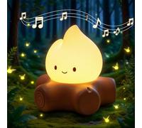 SEESUU Luz nocturna LED, luz nocturna para niños, decoración de Halloween, lámpara recargable sin niveles, 2 modos de luz de vela y luz amarilla cálida, regalo de Halloween