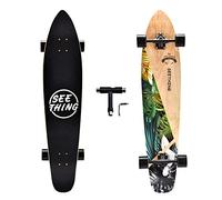 seething - Monopatín largo de 42 pulgadas, crucero completo, el crucero original de arce artesanal para crucero, tallado, estilo última intervensión y cuesta abajo (selva)