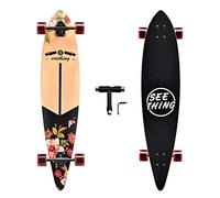 seething Monopatín Longboard Completo de 42 Pulgadas, el monopatín de Arce Artesanal Original para Crucero, Tallado, Estilo Libre y Cuesta Abajo