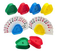 SEETOOOGAMES Playing Card Game Holders - Little Kids Hands Free Triangle Shaped Poker Tray - 8 Pieces