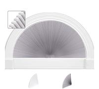 SEEYE Arch Window Shades, Light Filtering Pleated Fabric Blind (Radius: 36'') Half Circle Cellular Cordless Semicircular Blinds with No Tools, Half-Round Shade Easy to Cut and Install