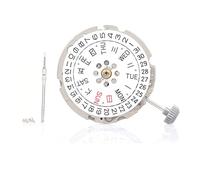 Sefdrert 1 juego de movimiento 8200 con placa de calendario, placa de semana + de repuesto 8200 de doble calendario, movimiento mecánico automático, color plateado, plata