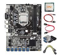 Sefdrert 12 GPU B75 BTC Mining Hauptplatine+CPU+Strom Kabel+USB3.0 Adapter+Schalter Kabel 12X USB3.0 Schlitz LGA1155 DDR3 RAM SATA3.0
