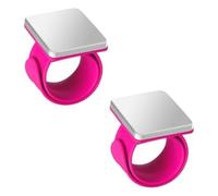 Sefdrert 2 Piezas Alfiletero Magnético Muñeca, Alfiletero de Costura Magnético, Muñequera con Soporte de Alfiler Magnético para Coser, Rosa