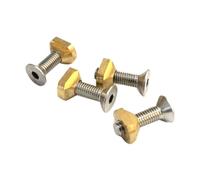 Sefdrert 4 Tuercas en T de Latón para Montaje de Hidroala M6 para Surfear en Todas Las Pistas de Hidroala, Accesorios de Surf Al Aire Libre, Dorado