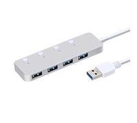 Sefdrert Adaptador USB HUB USB 3.0 1 Drag 4 UnabhäNgig Switch Docking Station 5 Gbit/S Geschwindigkeit ÜBertragung Splitter Silber