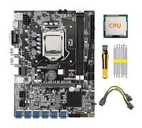 Sefdrert B75 12 GPU BTC Mining Hauptplatine+CPU+Strom Kabel+Schrauben Dreher 12X USB3.0 zu PCIE Schlitz LGA1155 DDR3 RAM SATA3.0 ETH Miner