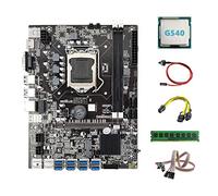 Sefdrert B75 BTC Miner Hauptplatine 8XUSB+G540 CPU+DDR3 4G 1600MHz RAM+ Kabel+6Pin Dual 8Pin Kabel + Schalter Kabel mit Licht