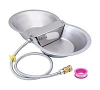 Sefdrert Dispensador de agua grande automático para perros de 2 galones, kit de válvula flotante para animales, cuenco de acero inoxidable