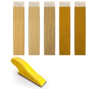 Sefdrert Kit de Lijadora de Microtipo con 50 Hojas de Papel de Lija de Grano 80 A 400, Papel de Lija para Detalles en Húmedo y Seco de 3,5 X 1,1 Pulgadas